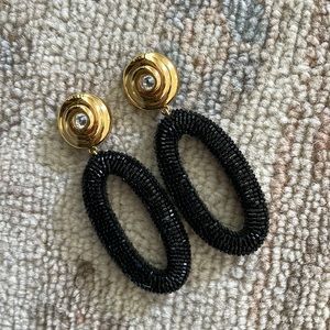 Lizzie Fortunato black beaded earrings